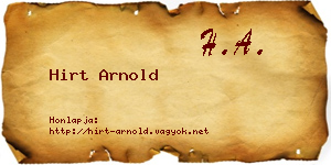 Hirt Arnold névjegykártya