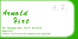 arnold hirt business card